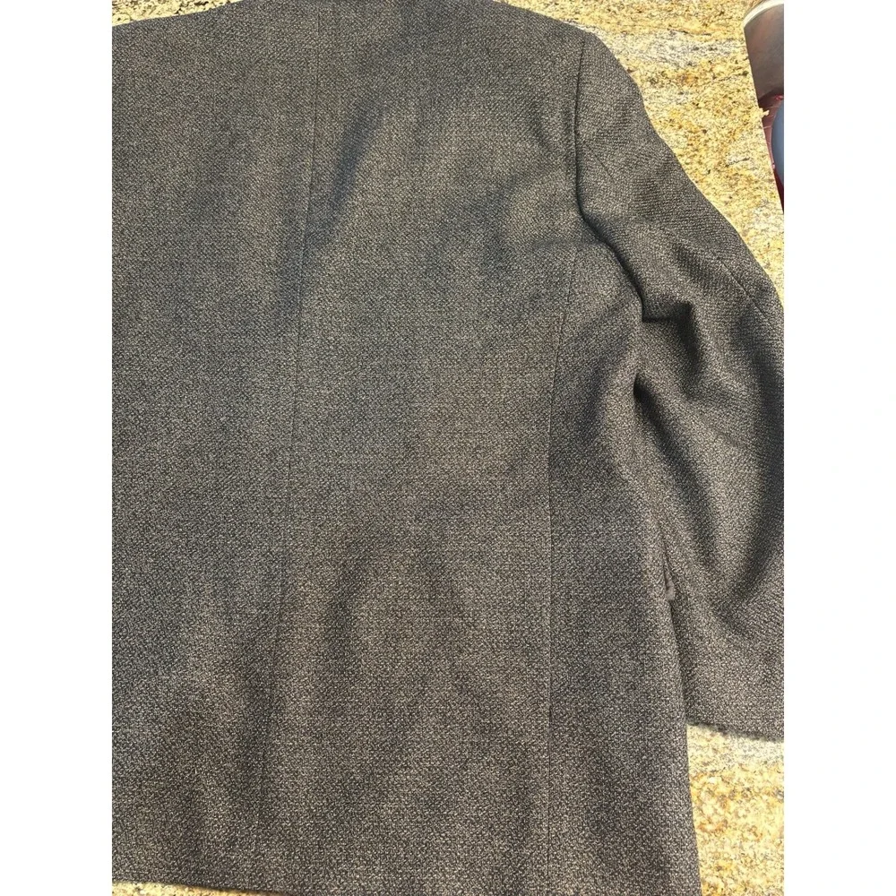 Pronto Uomo Mens Sport Coat 42R Brown Grey Tweed Blazer Italy 2 Button Wool Silk